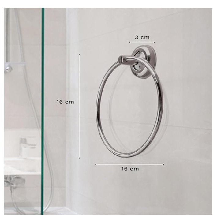 Stainless Steel Towel Ring for Bathroom/Wash Basin (Chrome Finish)