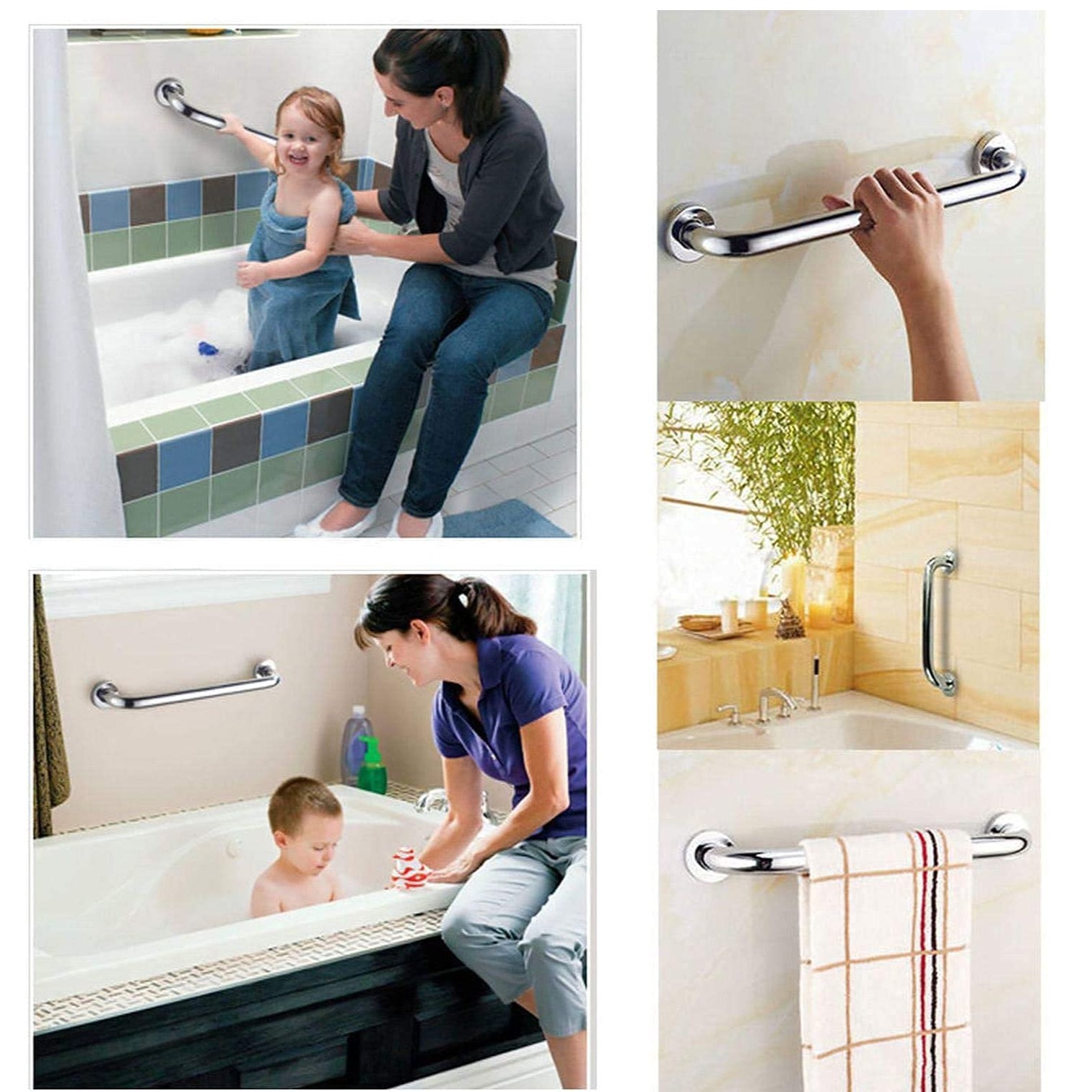 Heavy-Duty Stainless Steel Bathroom Grab Bar - (8inch)