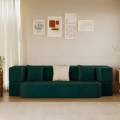 3 Seater Double Foam Pull Out Sofa Cum Bed (Green) (72x48x20 Inch) - photo
