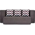3 Seater Double Foam Fold Out Sofa Cum Bed (Brown) (72x28x14 Inch) - rear_view