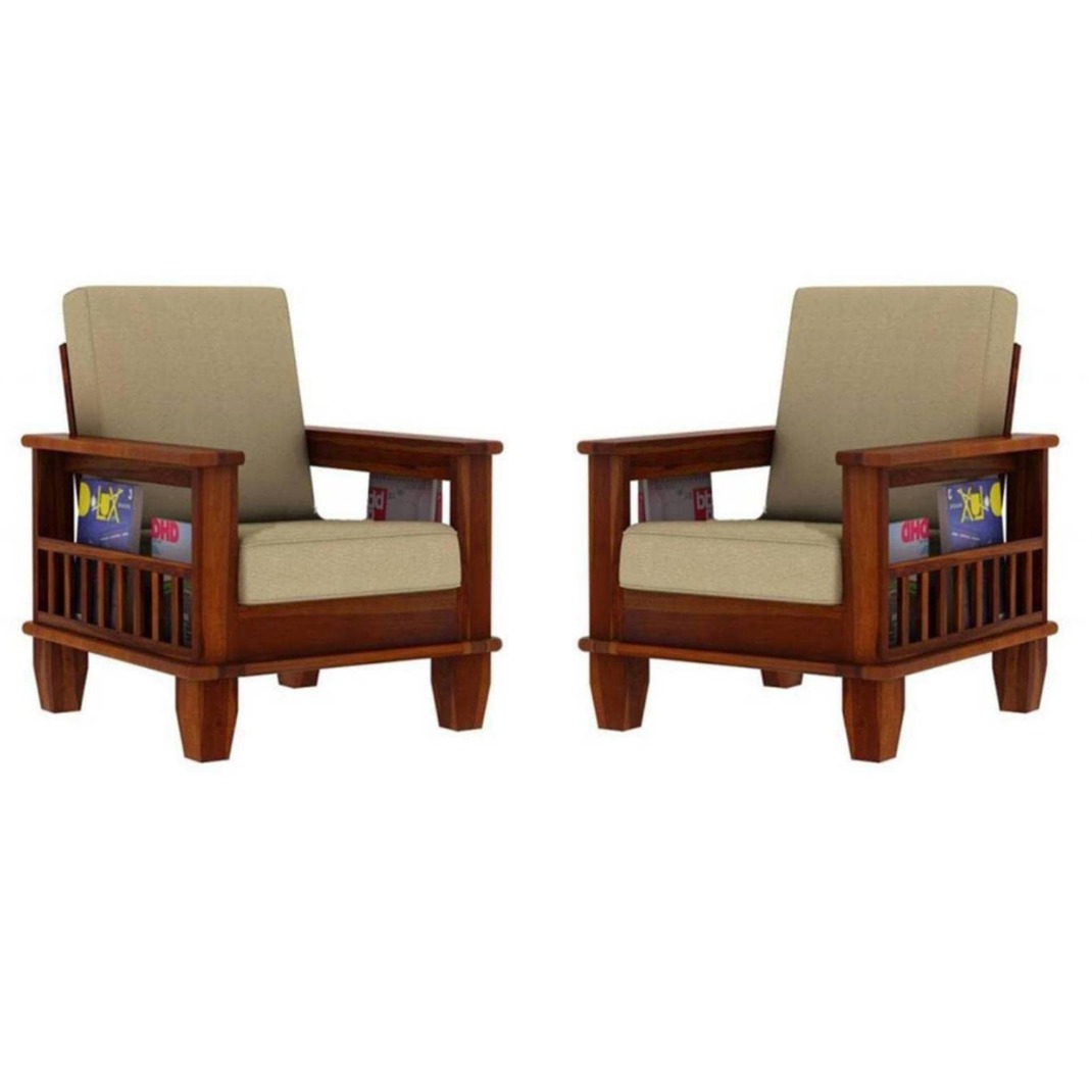 Wooden Single Seater Sofa (Set of 2)