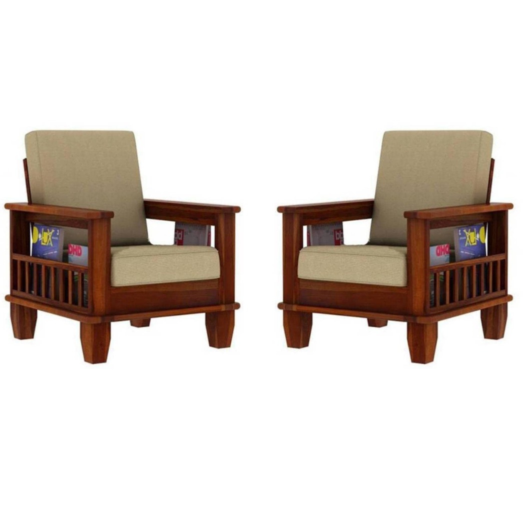 Wooden Single Seater Sofa (Set of 2)