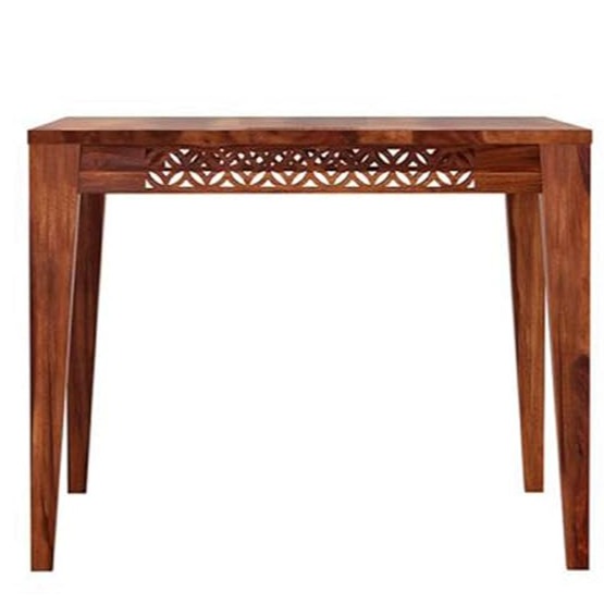 Sheesham Wood CNC 4 Seater Dining Table with Cushioned Chair