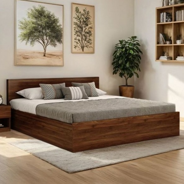 Morzo Bed with Box Storage (Queen Size) (82x62x14) Inch