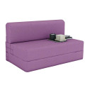 Dublin Purple Sleeper Sofa Cum Bed 3 Seater (6x6 Ft) - top_view