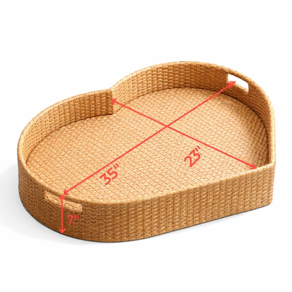 Luxury Floating Serving Tray For Swimming Pool - Beige (Heart Shape)
